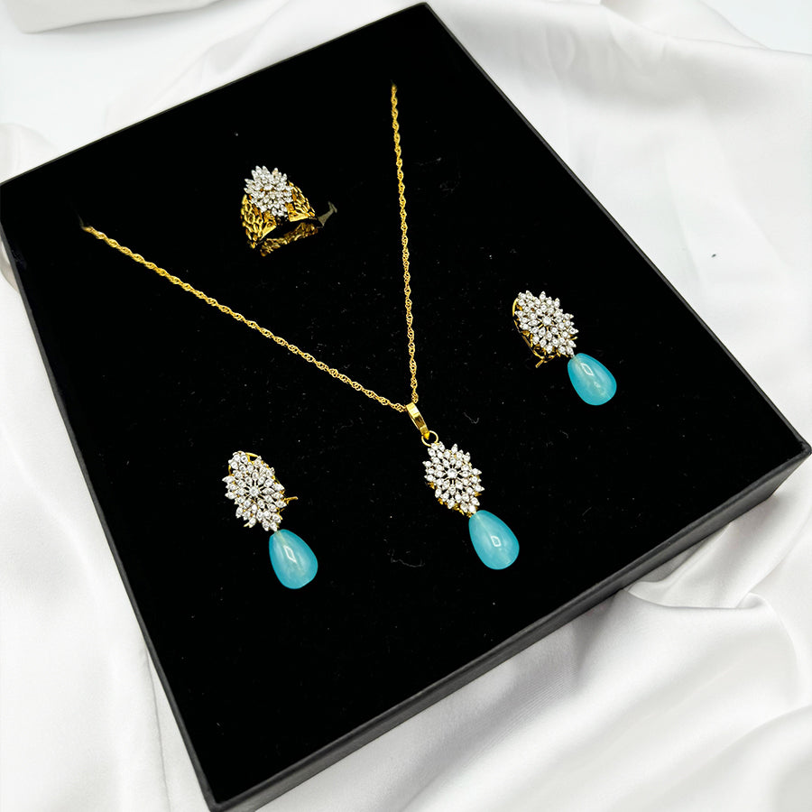 Blue Pearl Necklace Set