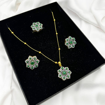 Emerald Blossom Necklace Set