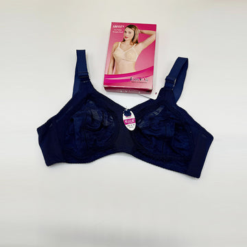 Ladies Soft Cotton Non-Padded Bra (Navy Blue)