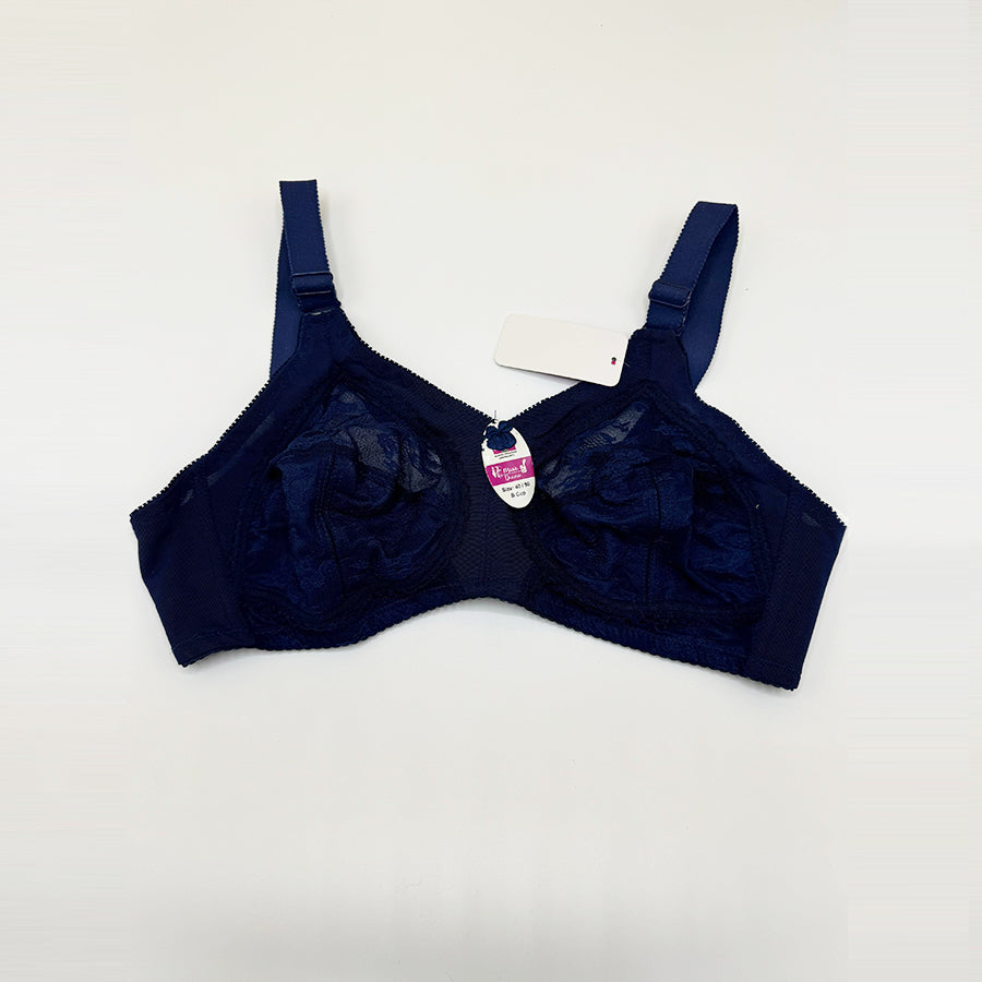 Ladies Soft Cotton Non-Padded Bra (Navy Blue)